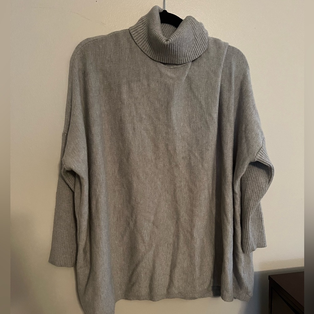 Bat wing cowl knit sweater